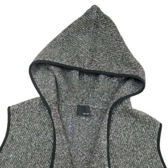 Anthropologie Greylin Wool Hooded Vest Womens M/L Gray Button Knitted Casual - Picture 6 of 11